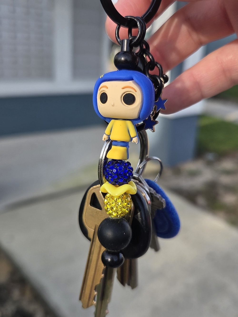 Blue & Yellow Cartoon Keychain